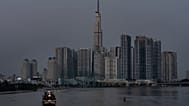 A skyline of towering residential buildings in Ho Chi Minh City, Vietnam.