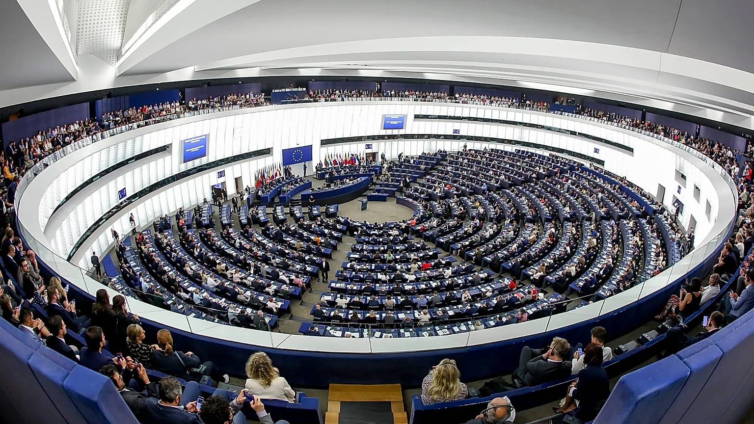 The European Parliament hemicycle.