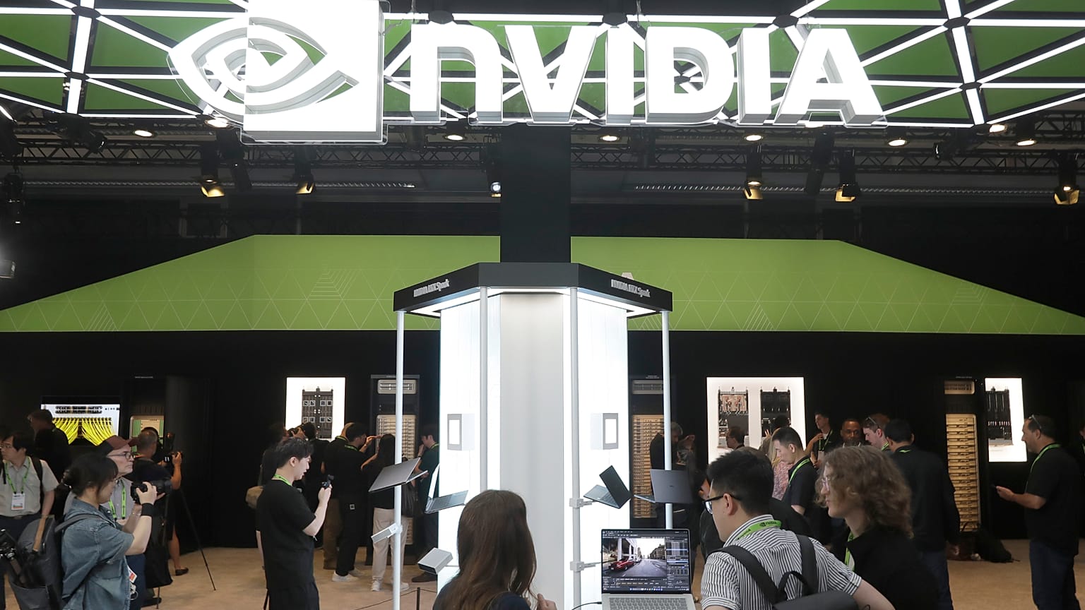 Visitors check Nvidia's new products at the Computex Taipei exhibition in Taipei, Taiwan, 3 June 2026