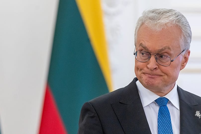 Lithuanian President Gitanas Nausėda speaks to the press in Vilnius, 26 May, 2026