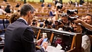 Foto de archivo. El presidente del Gobierno español, Pedro Sánchez, en el Parlamento español, en Madrid, el miércoles 9 de julio de 2025