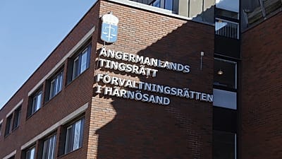 Budynek sądu rejonowego Ångermanland w Härnösand, 10 kwietnia 2026 r.
