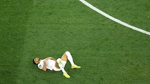 Iran's Mohammad Mohebbi reacts after the World Cup Group G match between Iran and New Zealand in Inglewood, CA., 15 June 2026