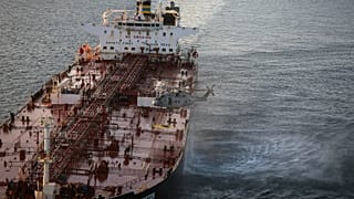Royal Marine Commandos detain sanctioned tanker, the Smyrtos, in the English Channel, Sunday, June 14, 2026. 