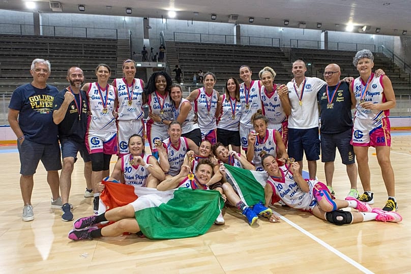 F40: campeãs da Europa em Pesaro em 2024 e campeãs do mundo nos Mundiais FIMBA do Ticino 2025