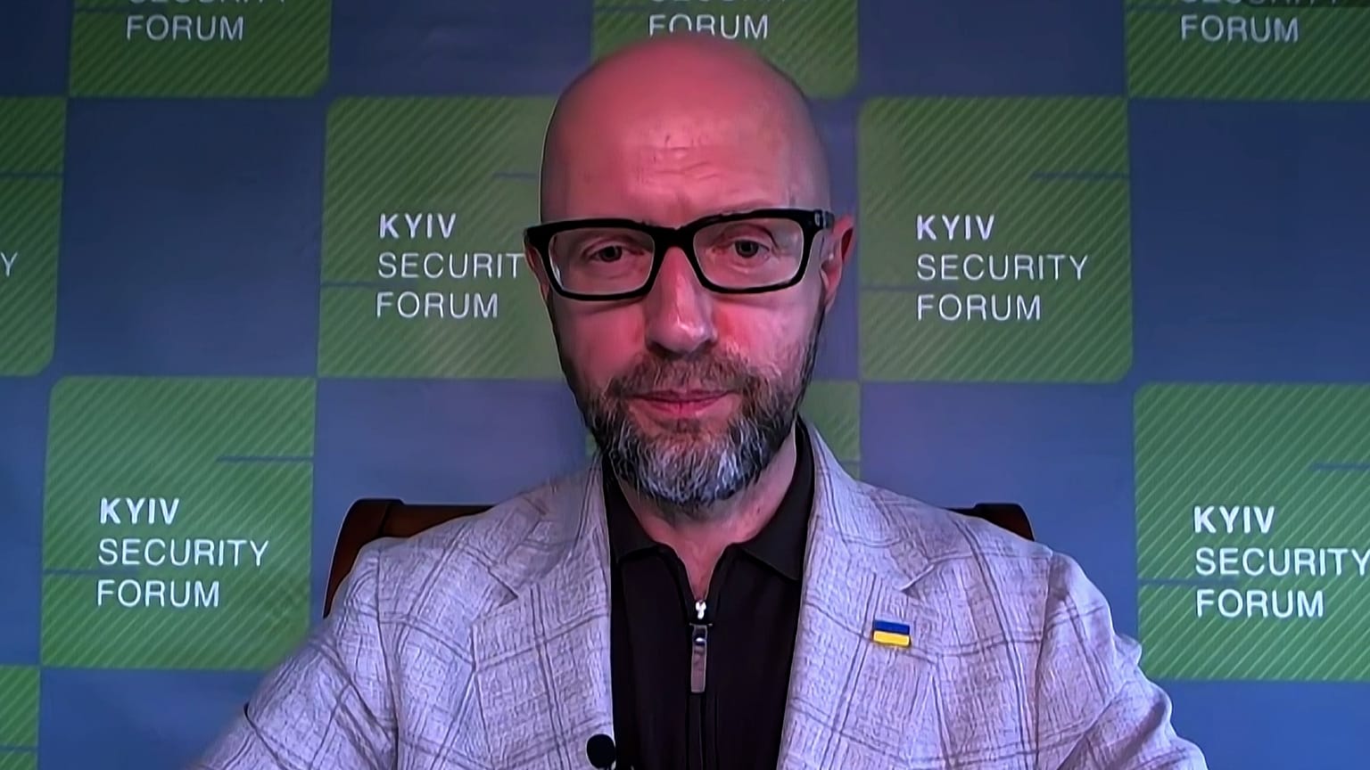 Former Ukrainian Prime Minister Arseniy Yatsenyuk speaking to Euronews from Kyiv. 16 June 2026
