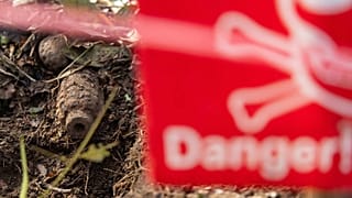 A Soviet-made POMZ-2M landmine is detected on a landmine field in Siem Reap, 10 June, 2025