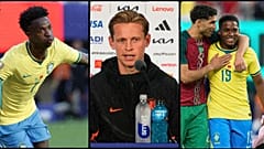Vinícius Júnior, Frenkie de Jong y Achraf Hakimi, de izquierda a derecha, los protagonistas involuntarios del español en el Mundial 2026