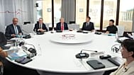 Leaders gather during a working session at the G7 summit in Evian-les-Bains, France, Tuesday, June 16, 2026