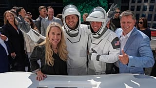 SpaceX executives celebrate with employees during a closing bell ceremony for the IPO of SpaceX at the Nasdaq MarketSite in New York, 12 June 2026