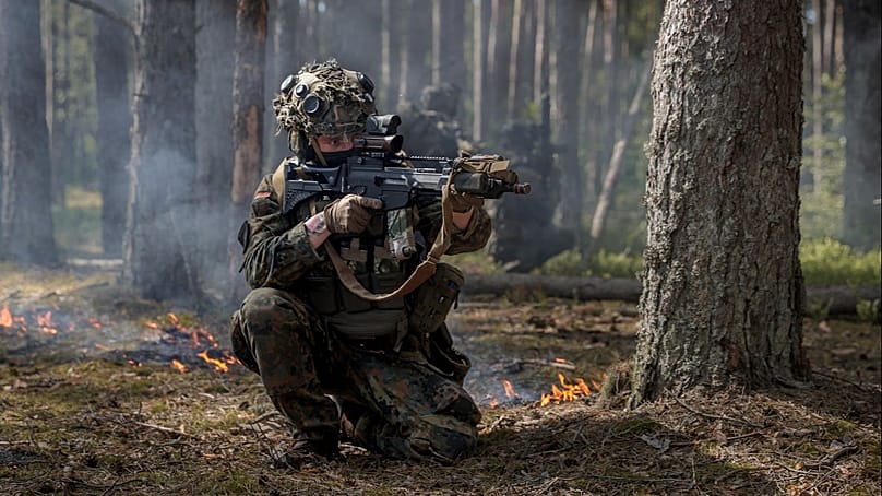 Ein Soldat bei der Übung "Freedom Shield I".