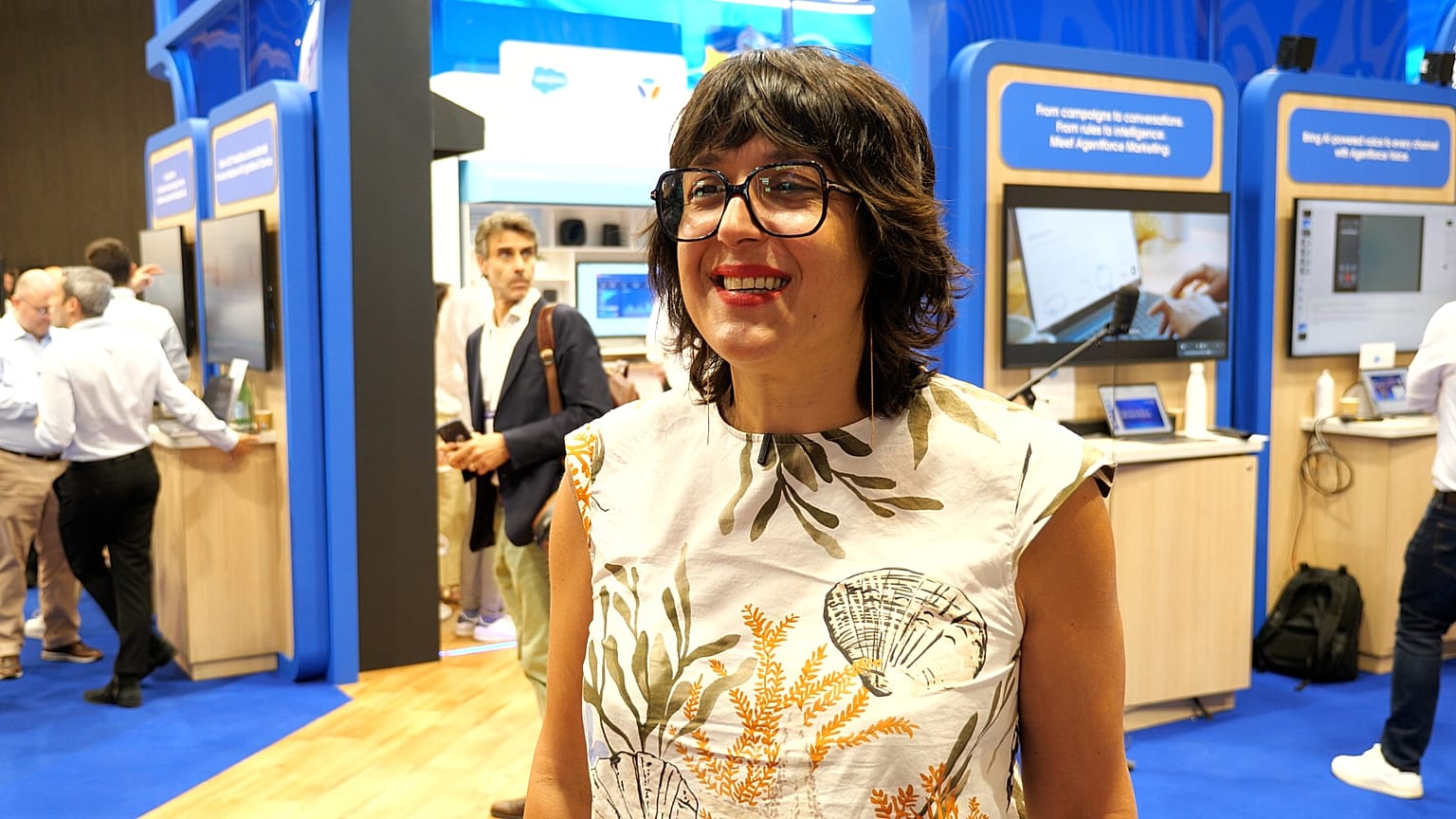 Emilie Sidiqian, CEO di Salesforce France, durante un'intervista con Euronews Next a Vivatech, a Parigi.