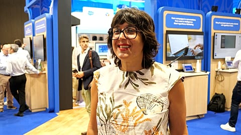 Emilie Sidiqian, Salesforce France’s CEO, speaking with Euronews Next at Vivatech in Paris.