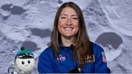 NASA astronaut Christina Koch during a press conference in Houston,16 April, 2026