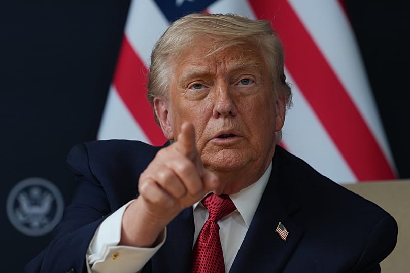 Le président américain Donald Trump lors de sa rencontre avec le Premier ministre indien Narendra Modi en marge du sommet du G7, mercredi 17 juin 2026, à Évian-les-Bains