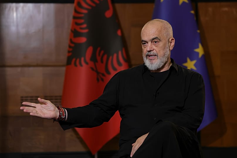 Albanian Prime Minister Edi Rama speaks during an interview in Tirana, 9 June, 2026