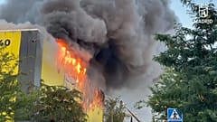 Fuego en una nave de Villaverde. 