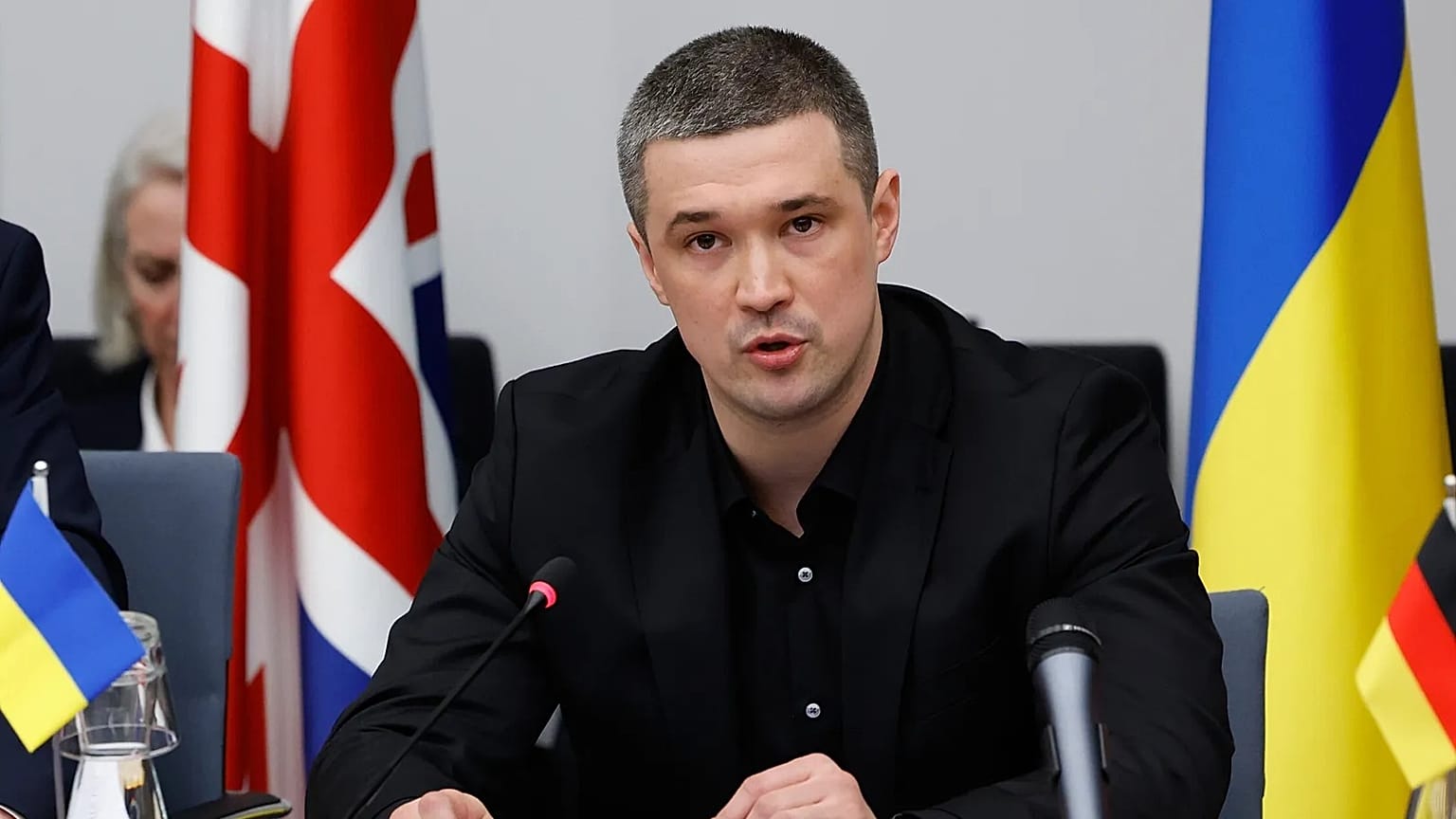 Ukraine's Defense Minister Mykhailo Fedorov speaks during a meeting of the Ukraine Defense Contact Group at NATO headquarters in Brussels, Thursday, Feb. 12, 2026
