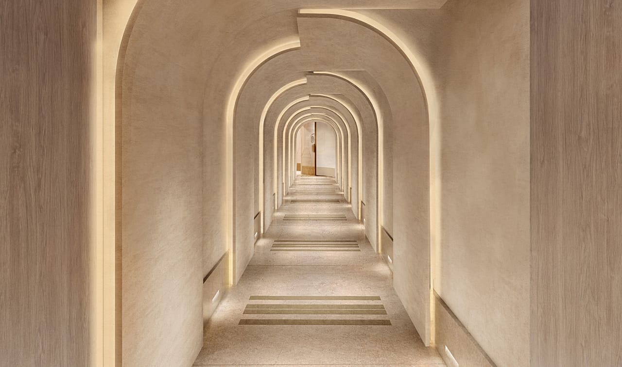 A entrada do spa do hotel