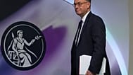 FILE. Bank of England Governor Andrew Bailey arrives for the Monetary Policy Report Press Conference at the Bank of England in London, 30 April 2026
