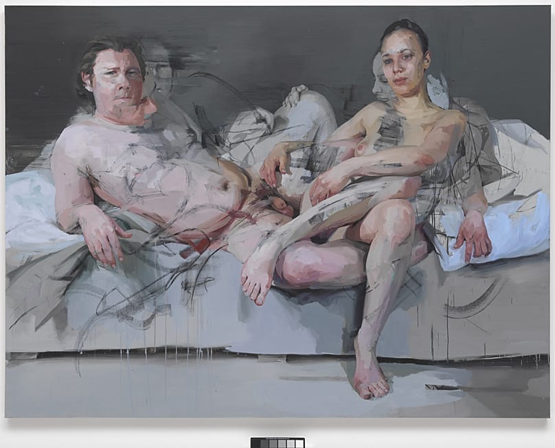 Jenny Saville , Intertwine , 2011 – 2014. Oil on canvas, 86 3/8 × 114 1/8 × 2 1/2 in. (219.5 × 290 × 6.5 cm).