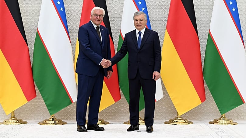 Presidents of Germany and Uzbekistan during their meeting in Tashkent