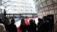 The red carpet for the arrivals of EU leaders at the European Council.