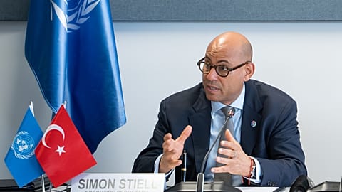 UN Climate Change Executive Secretary Simon Stiell  at June climate meeting in Bonn.