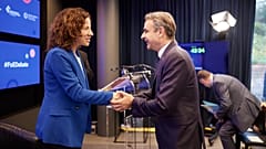  Ο Κυριάκος Μητσοτάκης και η αντιπρόεδρος της Κομισιόν Ροξάνα Μισράτου στην εκδήλωση «Ένα Ευρωπαϊκό μοντέλο για τον κοινωνικό διάλογο», στις Βρυξέλλες,