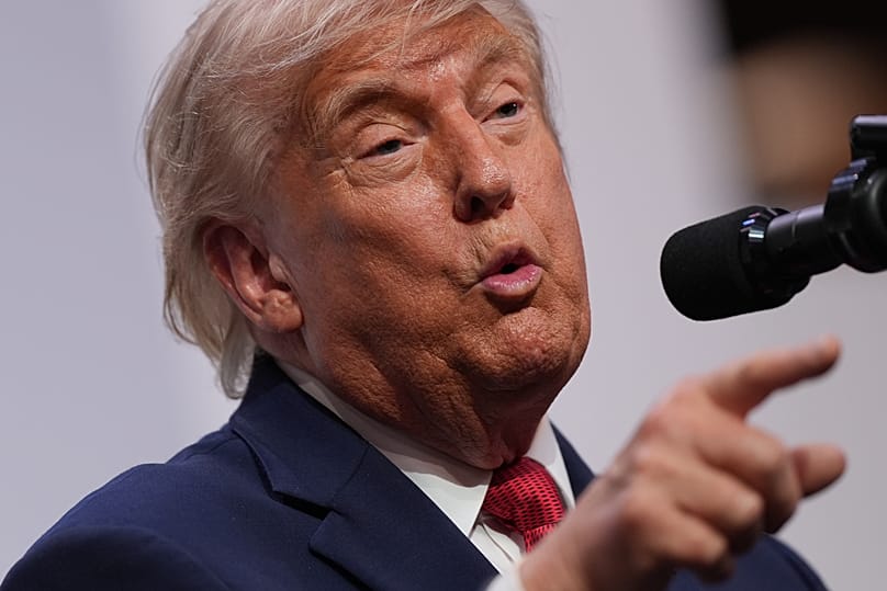 US President Donald Trump speaks during a news conference at the G7 summit in Evian, 17 June, 2026