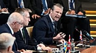 US Defense Secretary Pete Hegseth speaks during a NATO meeting of defence ministers format at NATO headquarters in Brussels, Thursday, June 18, 2026