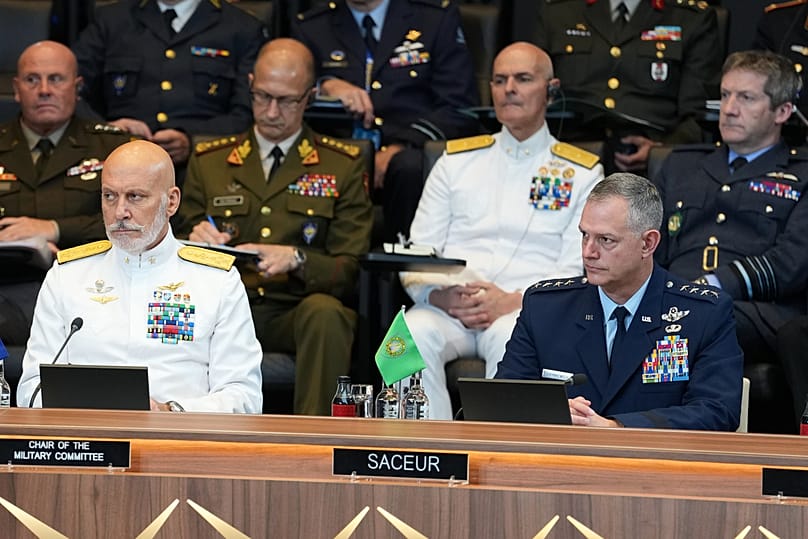 NATO military commanders listen as US Defence Secretary slams NATO allies over lack of defence priority at NATO HQ in Brussels, Thursday, 18 June, 2026