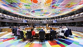 EU leaders gather for a roundtable discussion, June 18, 2026, Brussels.