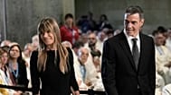 La esposa del presidente del Gobierno español Begoña Gómez llega a la misa celebrada por el Papa León XIV en Barcelona, ​​España, el miércoles 10 de junio de 2026.