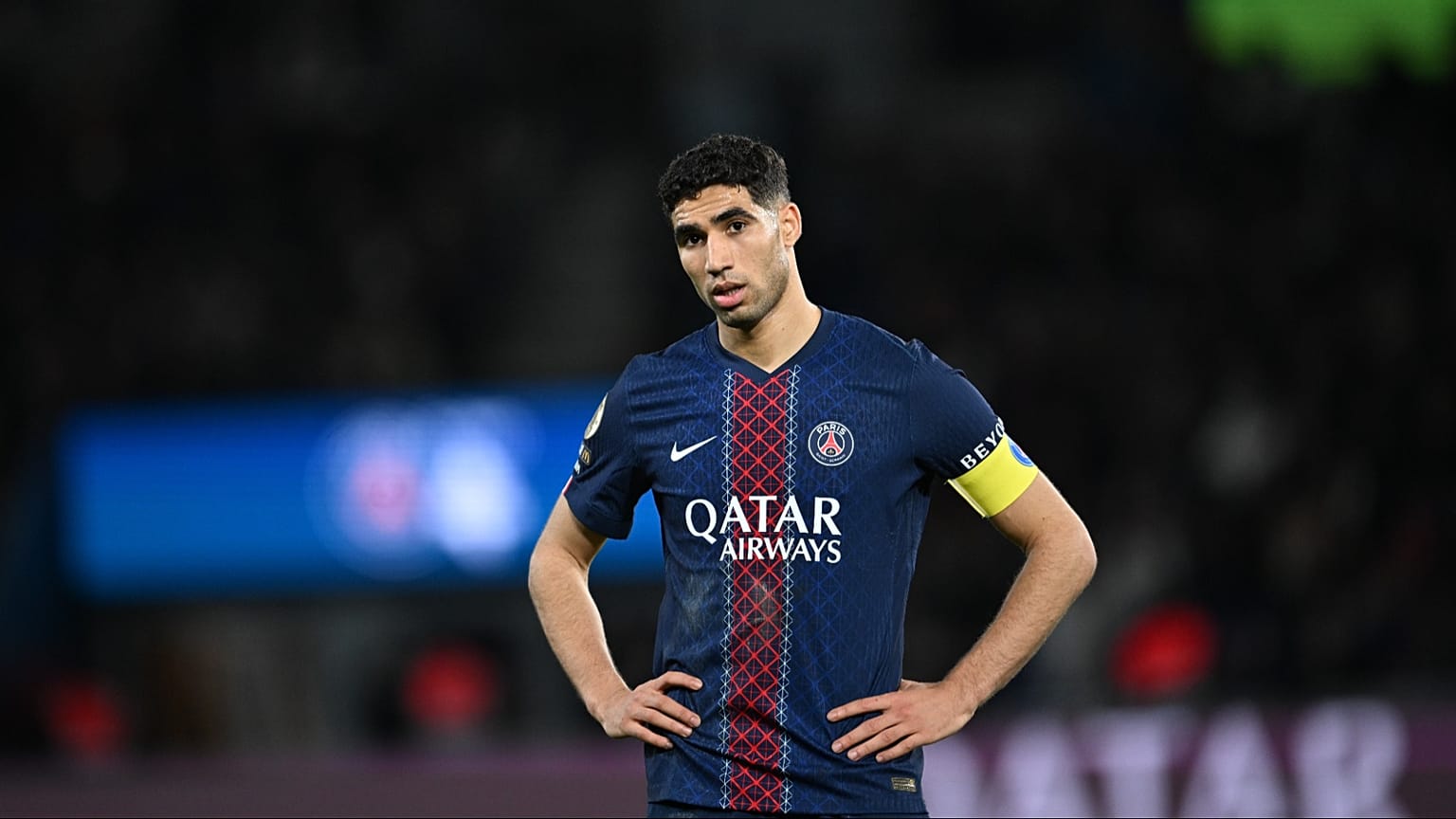 Achraf Hakimi lors du match entre le PSG et Metz, samedi 21 février 2026.