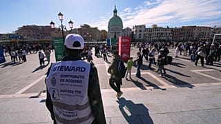 There are official staff checking QR codes at key points in the city, such as outside the Santa Lucia railway station. 