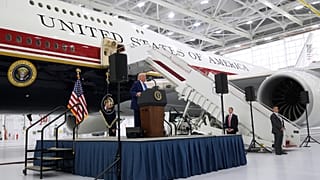 Oil 'pouring through' Strait of Hormuz, Trump says, as he unveils new Air Force One