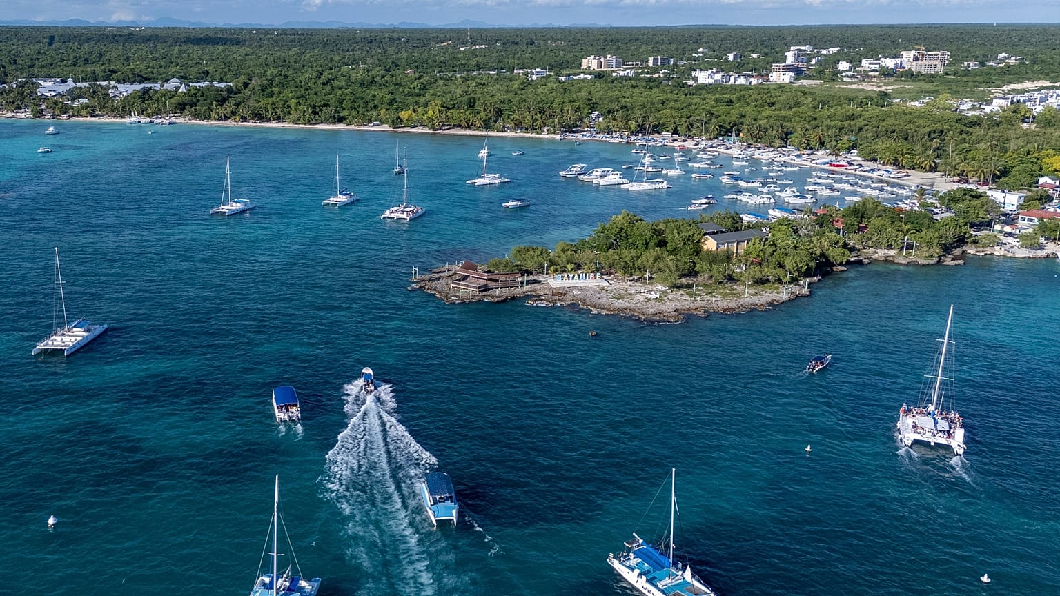 Vista dall'alto del villaggio di Bayahibe