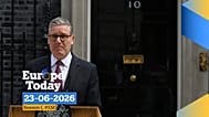 Britain's Prime Minister Keir Starmer speaks to the media outside 10 Downing Street to announce his resignation in London, Monday, June 22, 2026. 