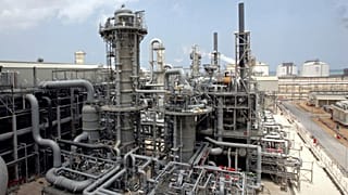 FILE - This April 4, 2009, file photo, shows a gas production facility at Ras Laffan, Qatar