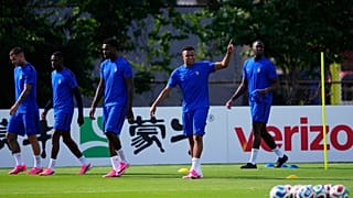 L'équipe de France de football lors d'une séance d'entraînement en vue du match de Coupe du monde de football face à l'Irak à Philadelphie, dimanche 21 juin 2026.