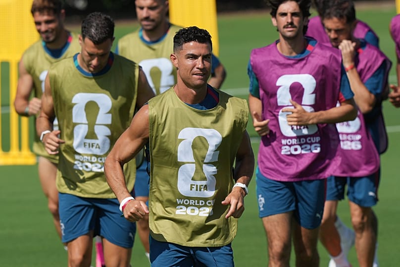 Cristiano Ronaldo em sessão de treino com a seleção portuguesa na véspera do duelo com o Uzbequistão, Palm Beach, 22 junho de 2026