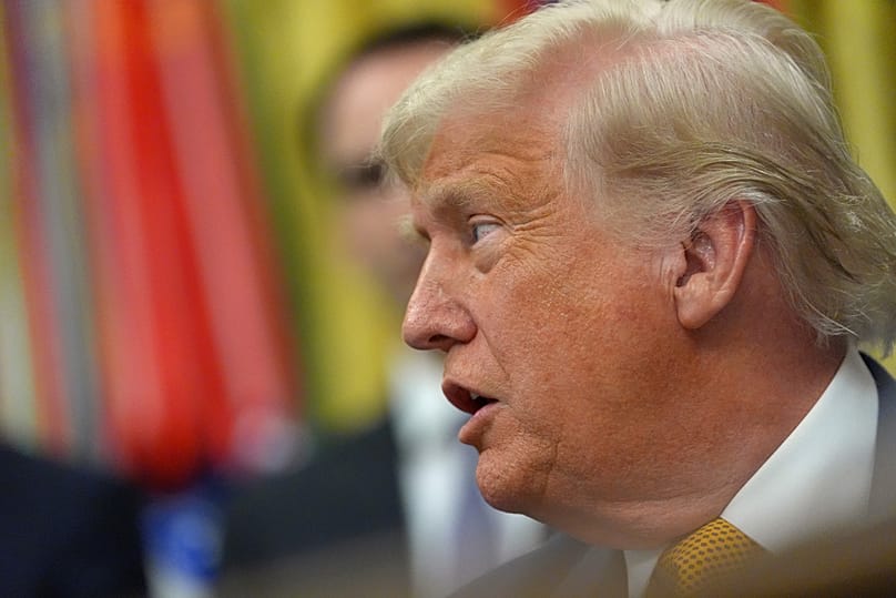 US President Donald Trump speaks in the Oval Office of the White House during an executive order signing about quantum computing, Monday, June 22, 2026, in Washington
