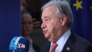 United Nations Secretary-General Antonio Guterres delivers a statement during a media conference at the EU summit in Brussels, March 19, 2026.