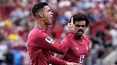 Cristiano Ronaldo em ação no jogo contra o Uzbequistão no Mundial, 23 junho 2026, Houston