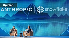 Anthropic co-founder and President Daniela Amodei, speaks with Snowflake CEO Sridhar Ramaswamy during the Snowflake Summit 26 Monday, June 1, 2026, in San Francisco. (AP Photo