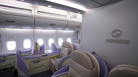 The first class section of an Airbus A380