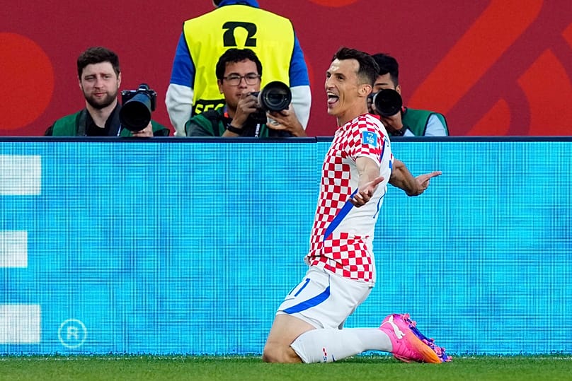 Ante Budimir celebra un gol ante Panamá durante la segunda parte del partido del Grupo L del Mundial, en Toronto, martes, 23 de junio de 2026