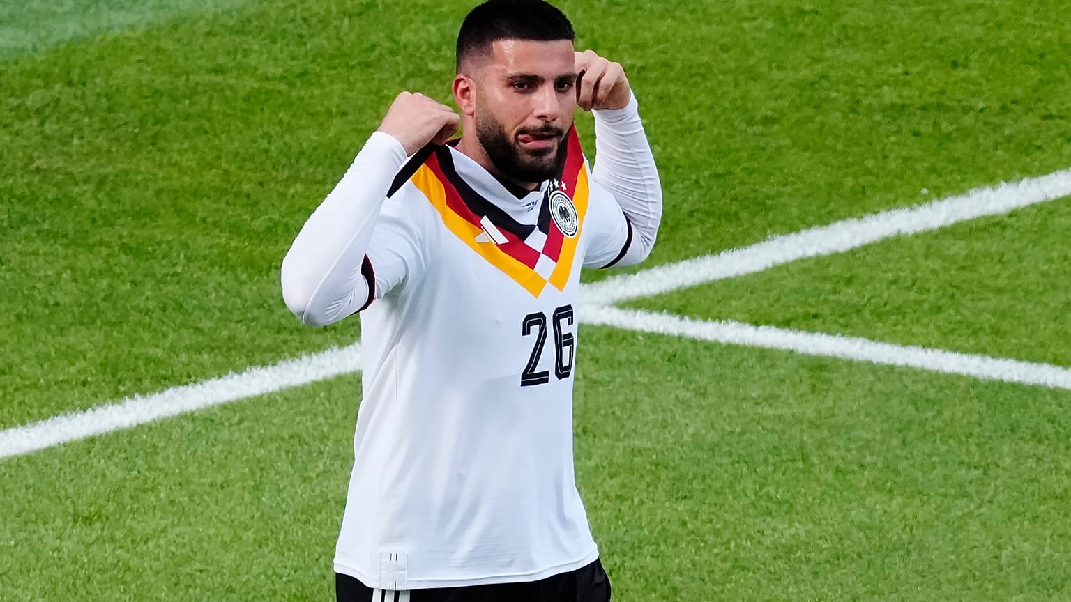 Deniz Undav (26) jubelt nach seinem zweiten Tor beim WM-Gruppenspiel Deutschland gegen Elfenbeinküste am Samstag, dem 20. Juni 2026, in Toronto. 
