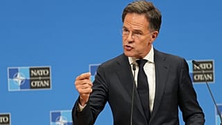 NATO Secretary General Mark Rutte speaks after a meeting of NATO defense ministers at NATO headquarters in Brussels, Thursday, June 18, 2026. (AP Photo/Virginia Mayo)
